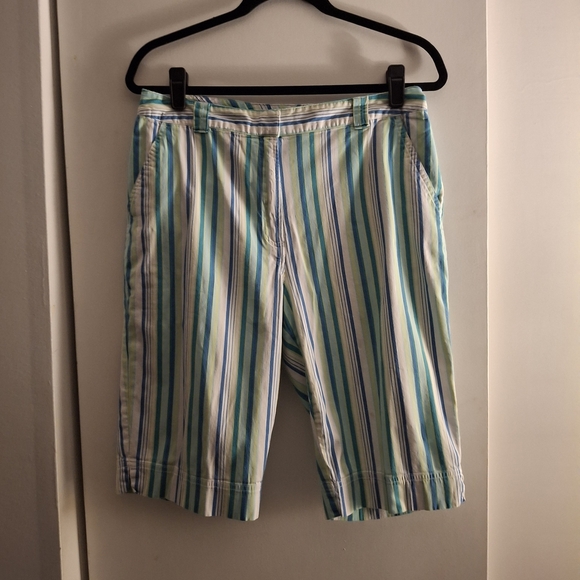 Kim Rogers Women's Multicolor Striped Women's Bermuda Shorts - Picture 1 of 8